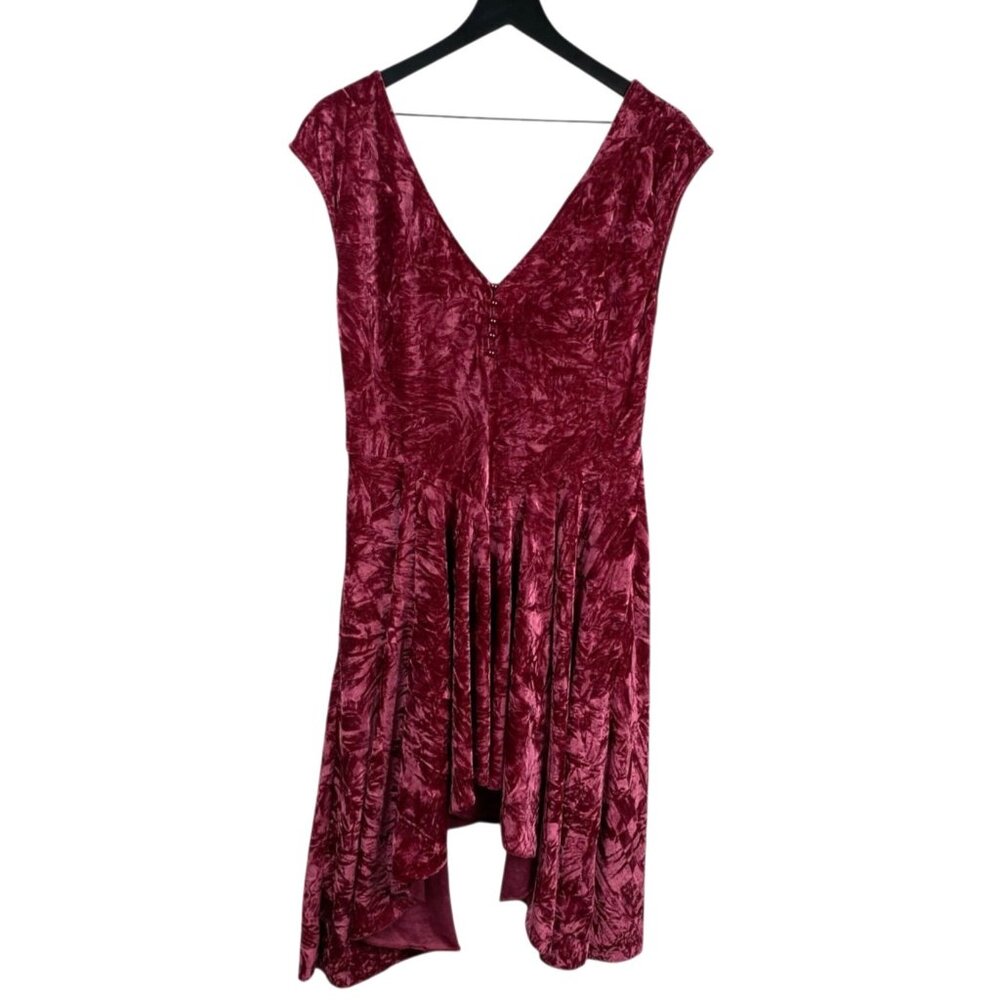 Silence and Noise UO Corina Velvet Mini Dress Asymmetrical Pink Sz L Fairy Boho